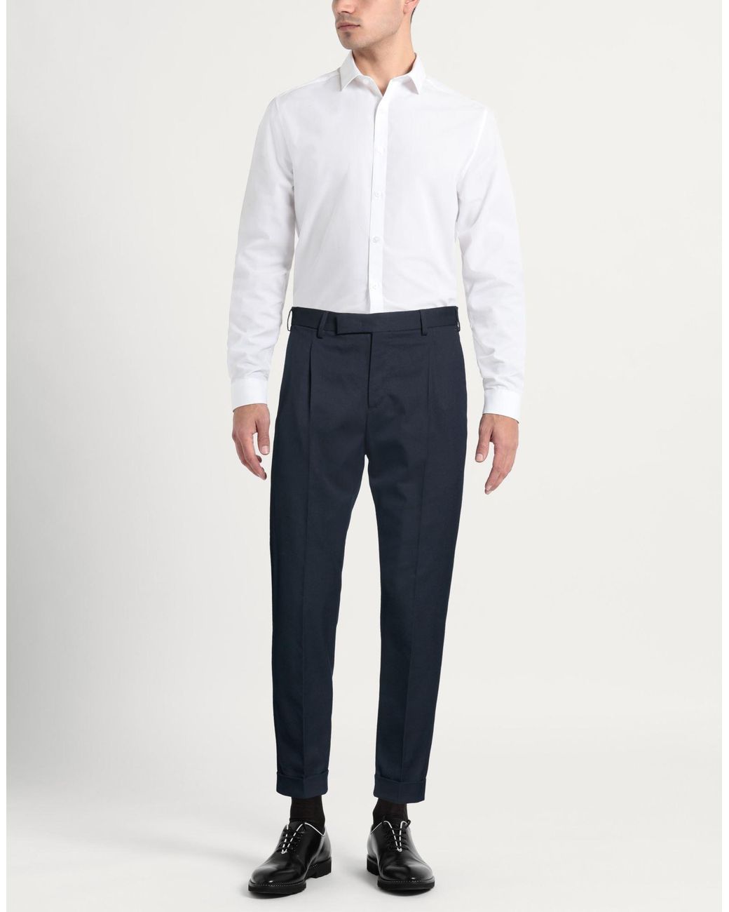 PT Torino Blue Midnight Pants Cotton, Virgin Wool, Elastane for men