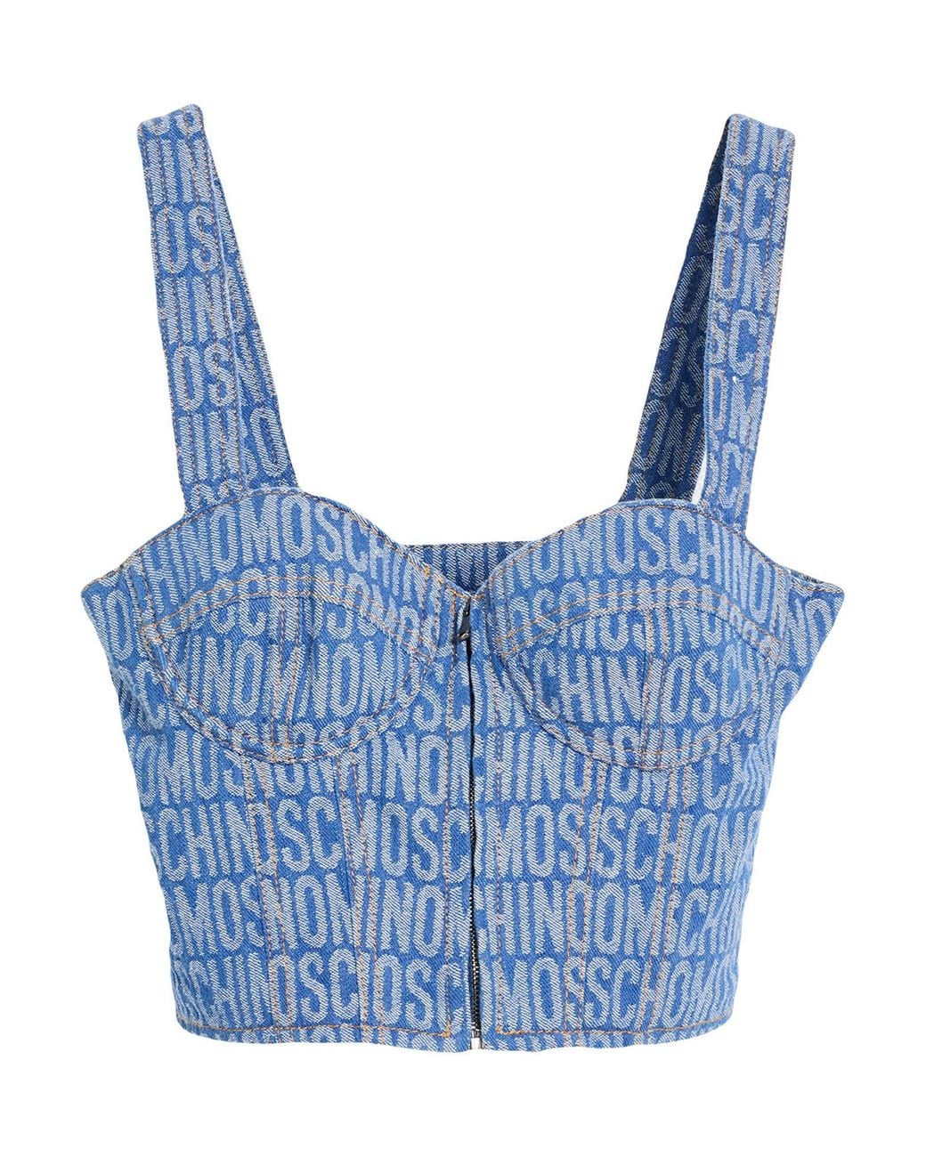 Moschino Blue Top Cotton, Polyester
