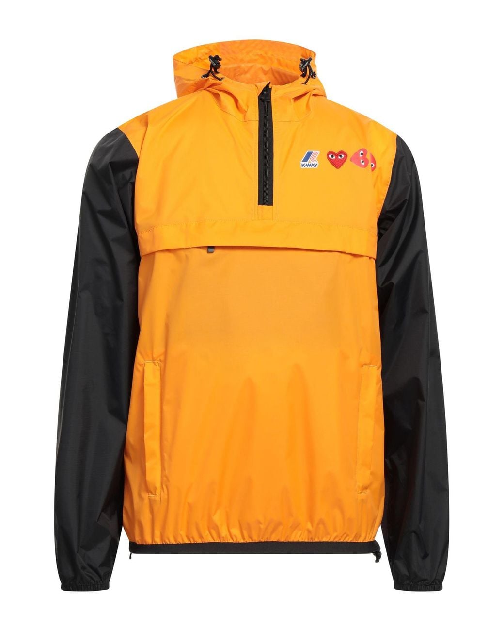 COMME DES GARCONS PLAY X K-WAY Orange Jacket Polyamide for men