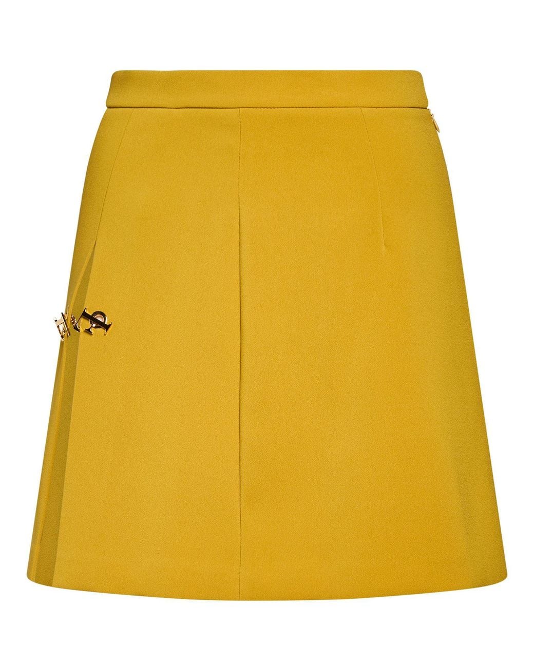 Elisabetta Franchi Yellow Mustard Mini Skirt Polyester, Elastane