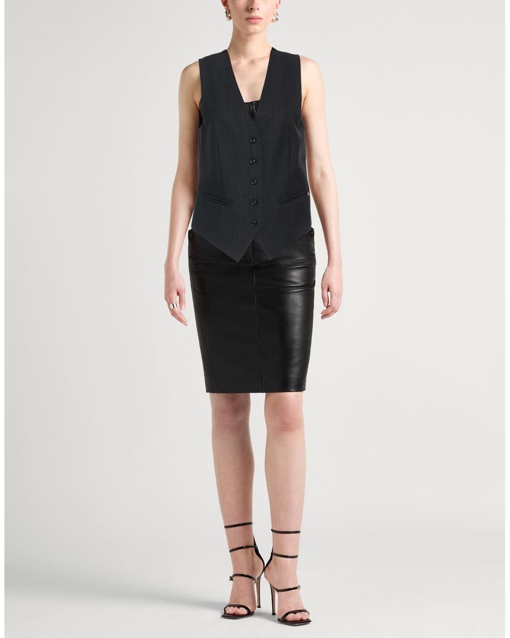 Ottod'Ame Blue Caring Tailored Vest Polyester, Wool, Elastane