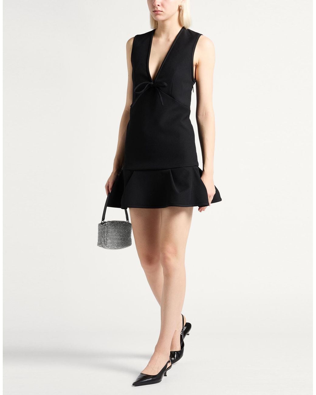 MSGM Black Mini Dress Polyester, Elastane