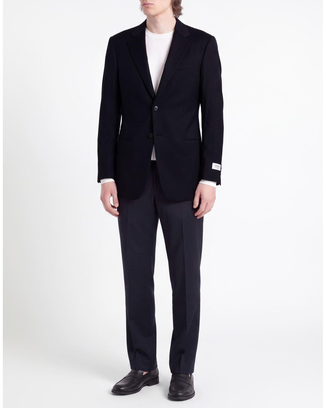 Armani Collezioni Black Midnight Suit Wool, Elastane for men