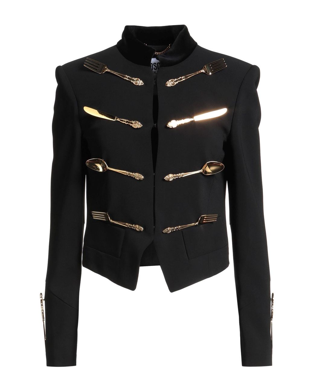 Moschino Black Blazer Viscose, Elastane, Cotton
