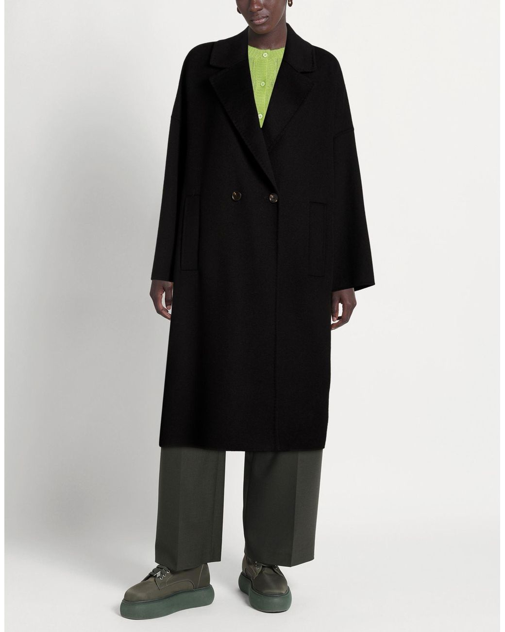 BRERAS Milano Black Coat Wool, Polyester