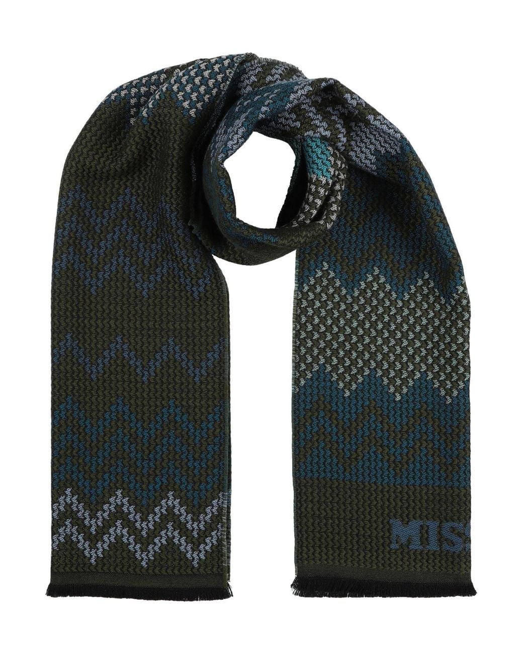 Missoni Black Military Scarf Wool, Acrylic for men