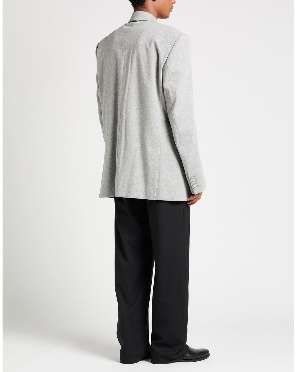 Vetements Gray Cotton Jersey Blazer with Lapel Collar for men
