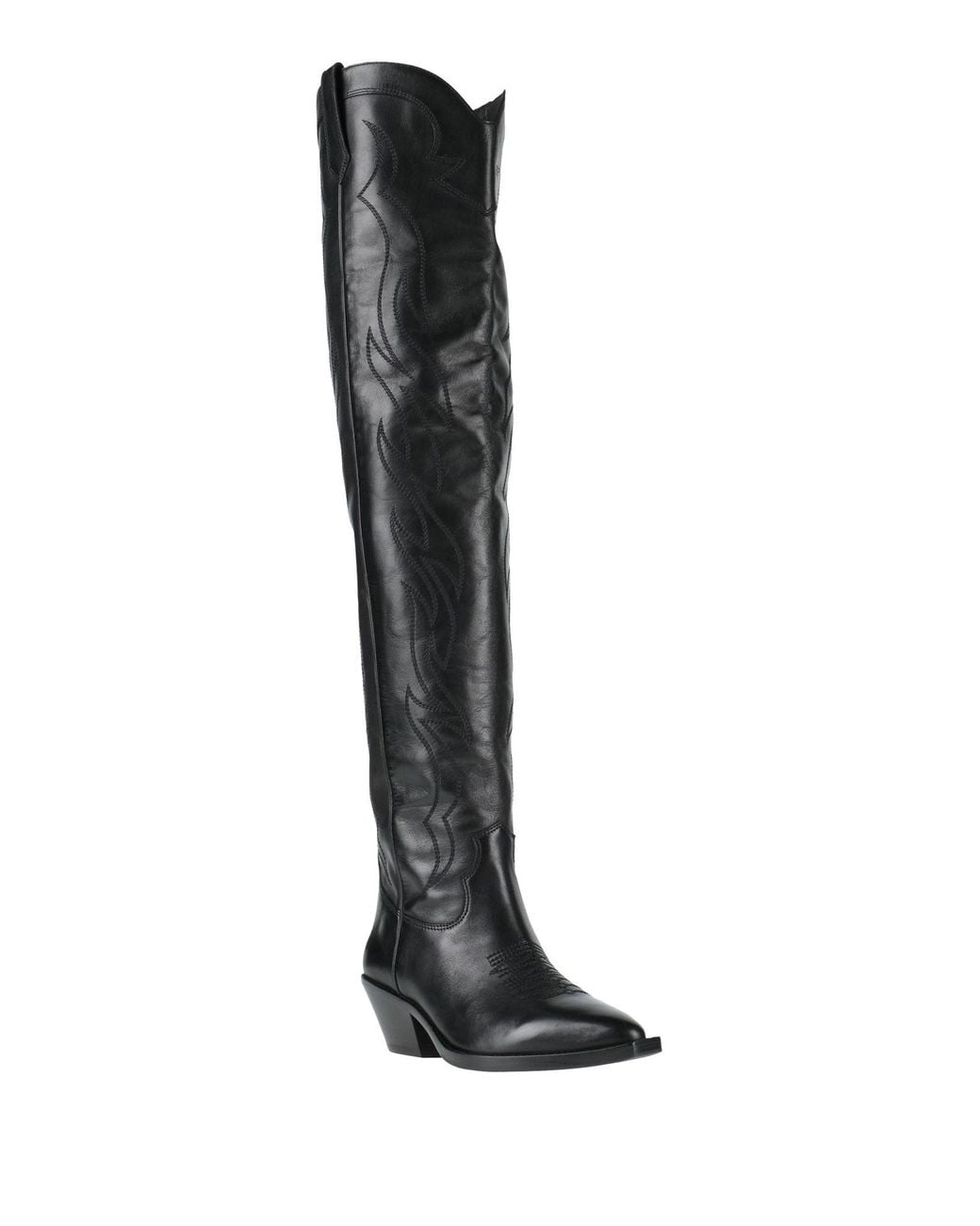 Ash Black Boot Leather