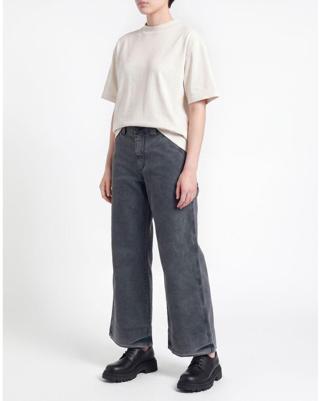 White Sand Blue Pants Cotton, Elastane