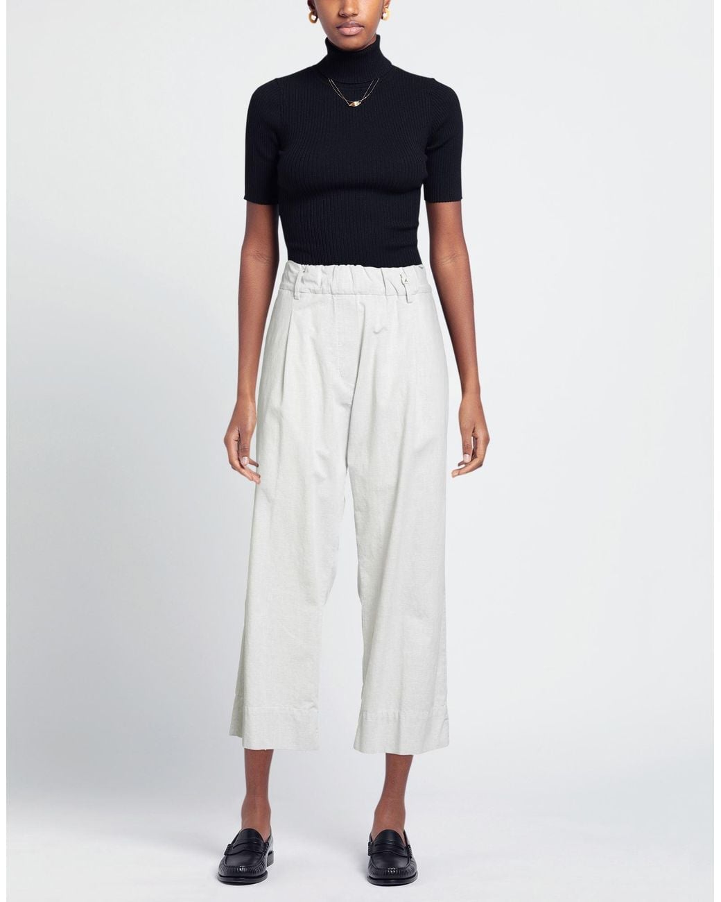 Myths White Light Pants Cotton, Polyester, Linen, Elastane