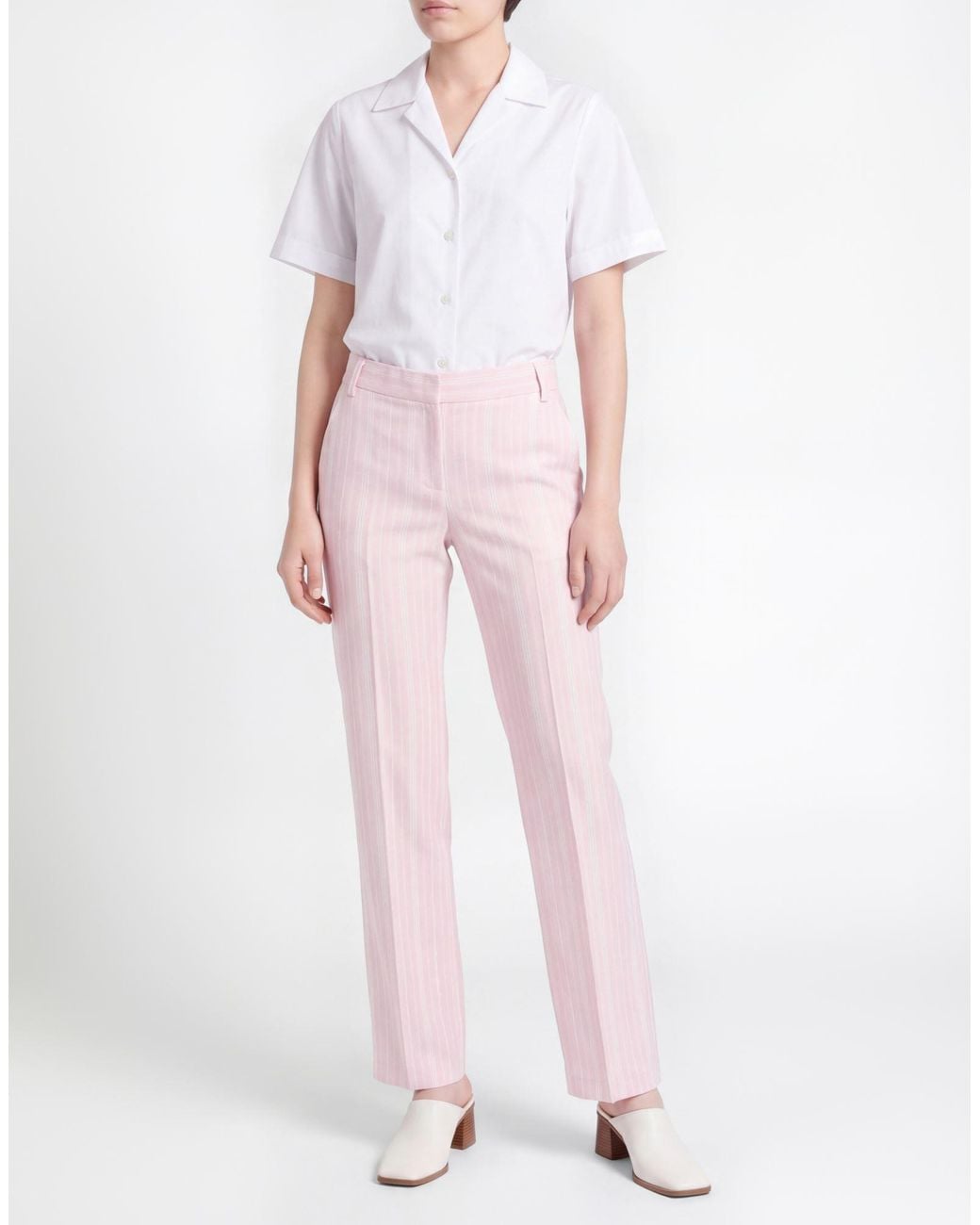 ERMANNO FIRENZE Pink Light Pants Polyester, Elastane