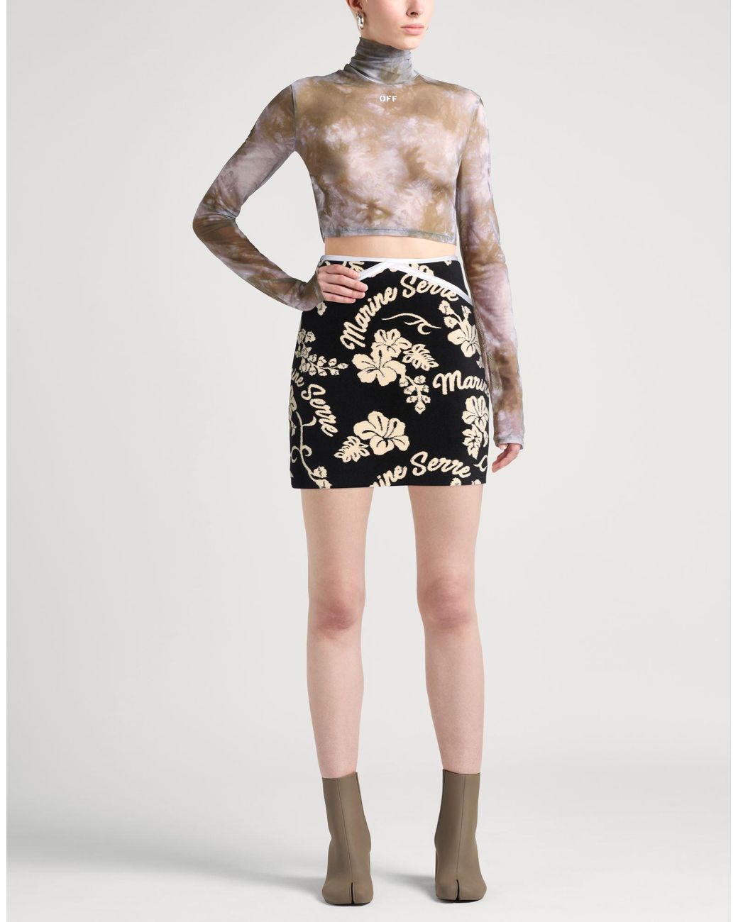 MARINE SERRE Black Mini Skirt