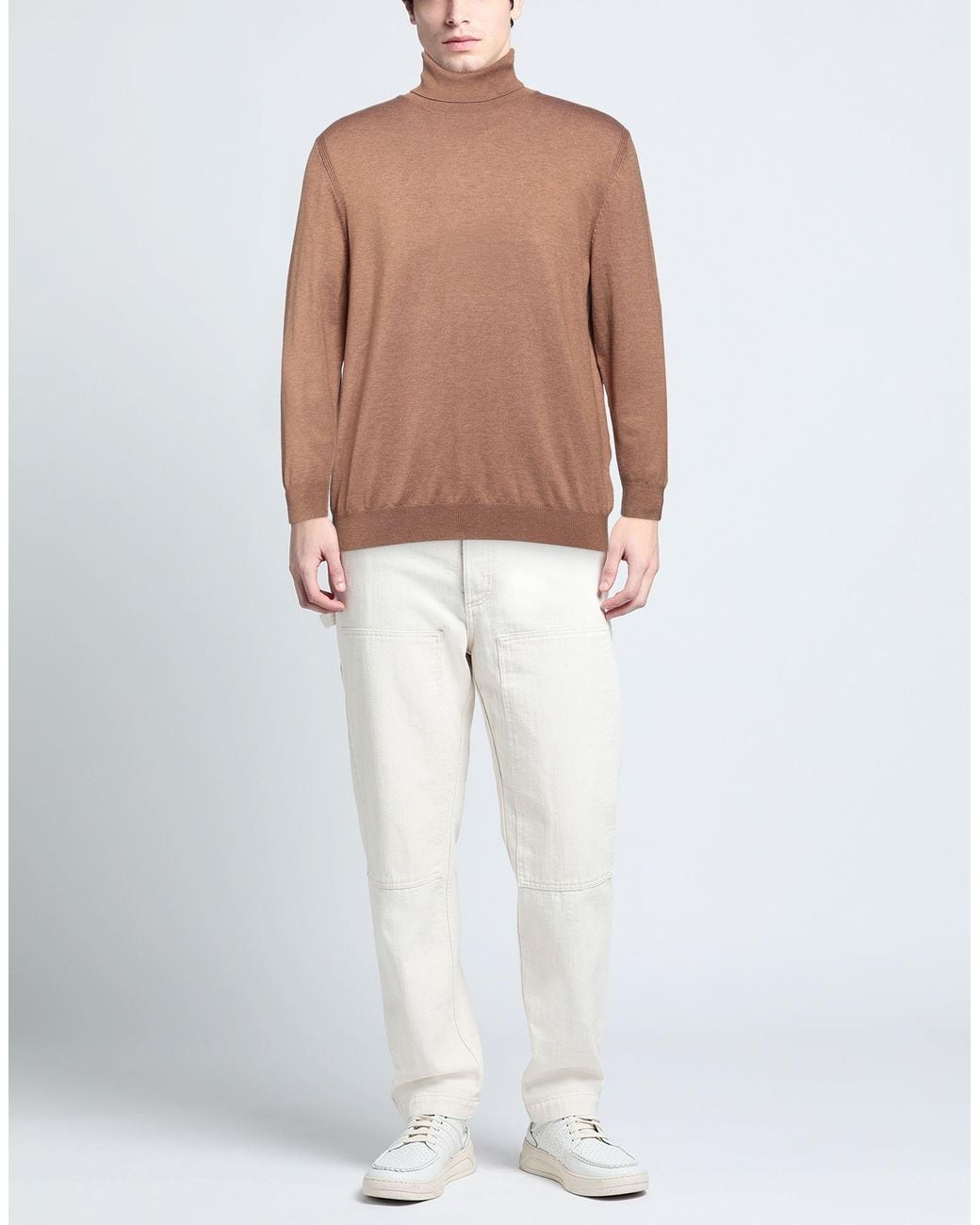 Diktat Brown Camel Turtleneck Viscose, Polyamide, Acrylic, Cashmere for men