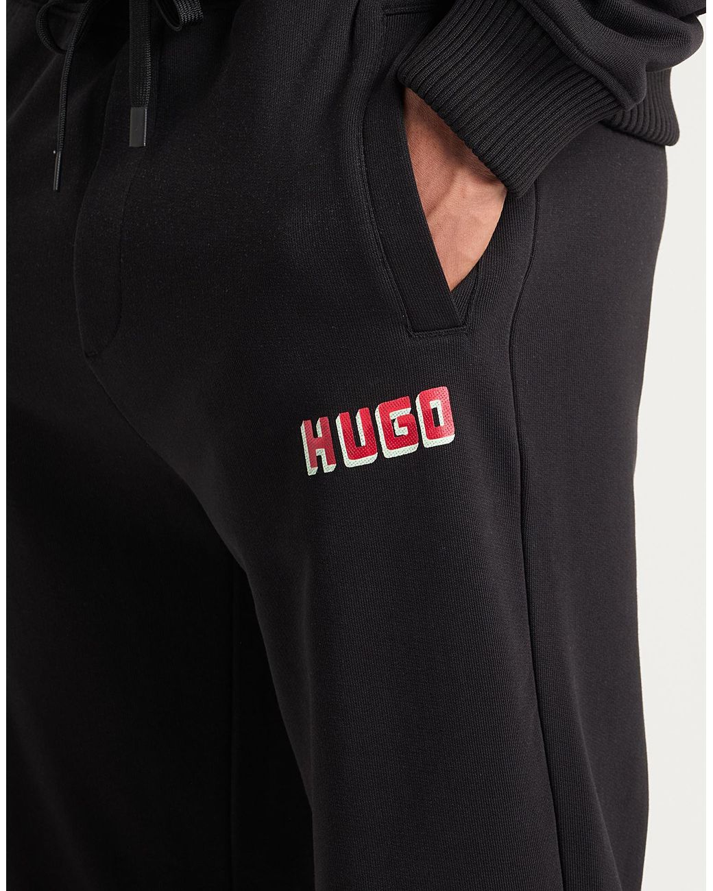 HUGO Black Pants Cotton for men