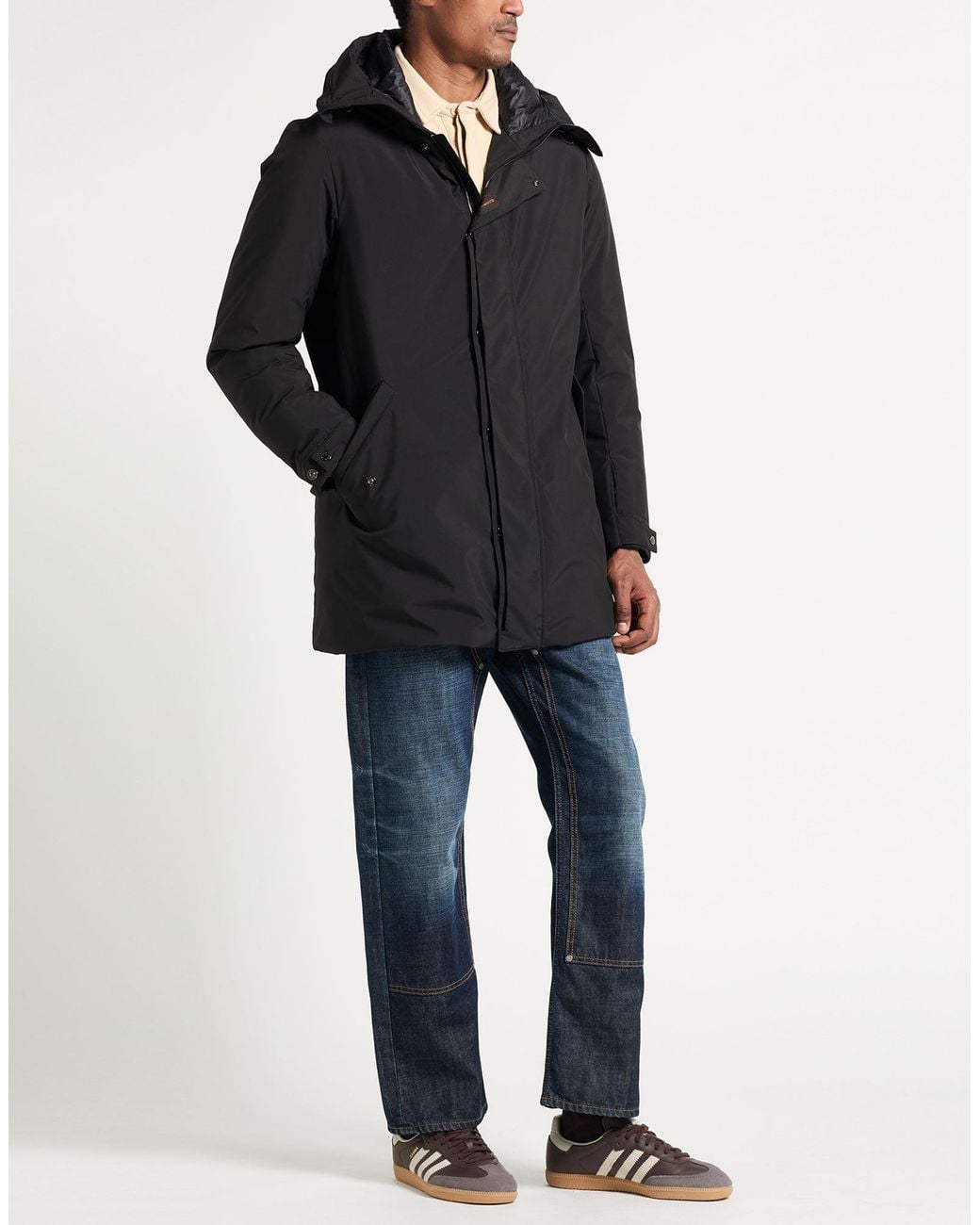 Moorer Black Coat Polyester for men