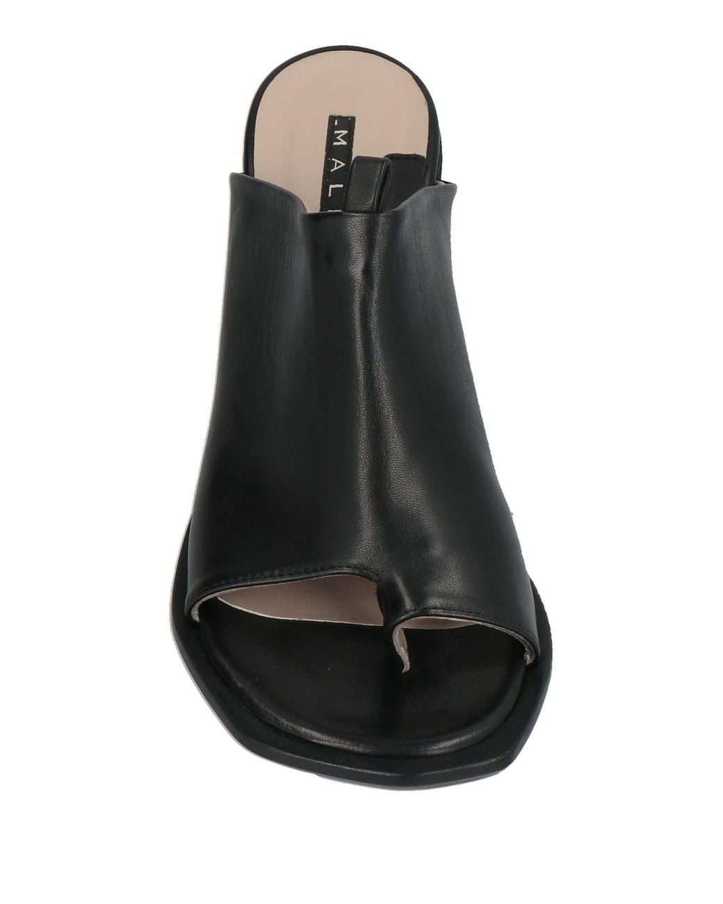 Malloni Black Thong Sandal Leather