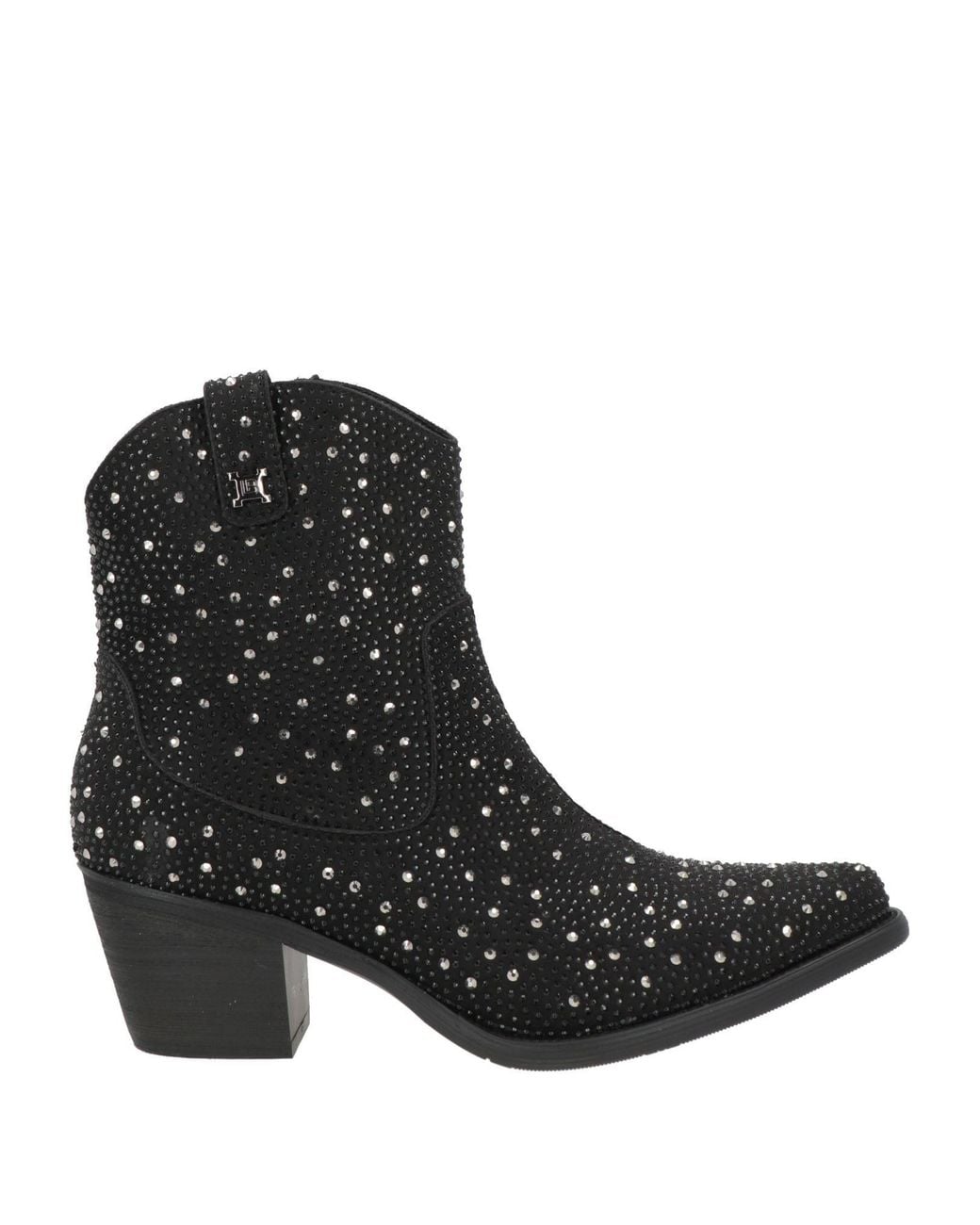 Laura Biagiotti Black Ankle Boots Textile Fibers