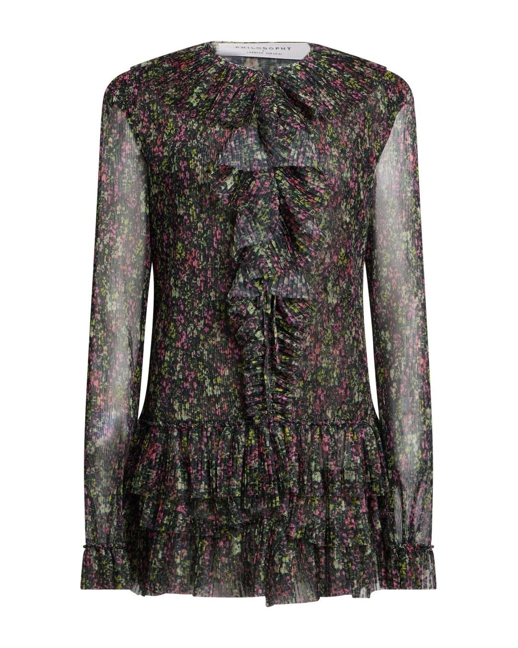 Philosophy Di Lorenzo Serafini Black Dark Mini Dress Polyester