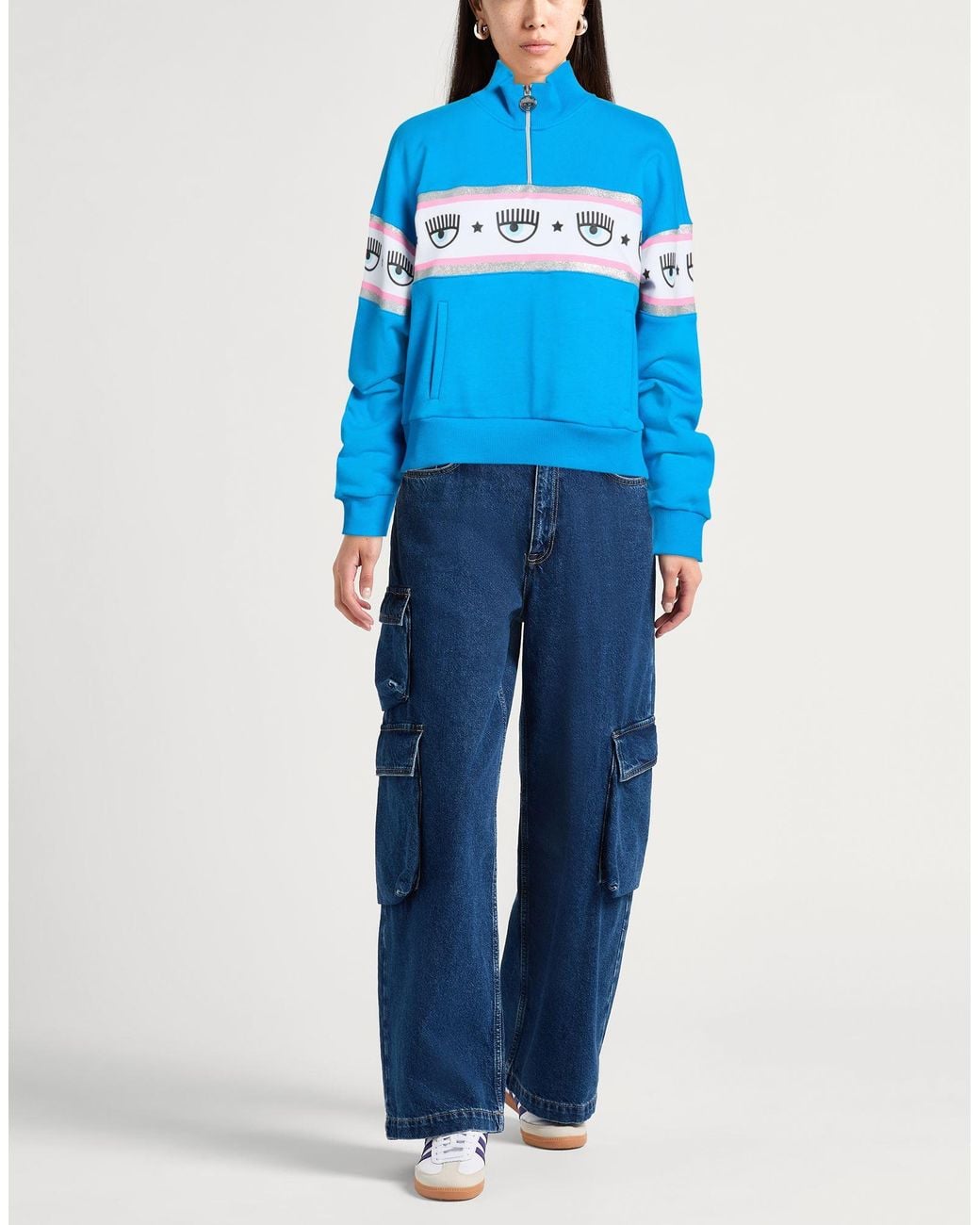 Chiara Ferragni Blue Sweatshirts