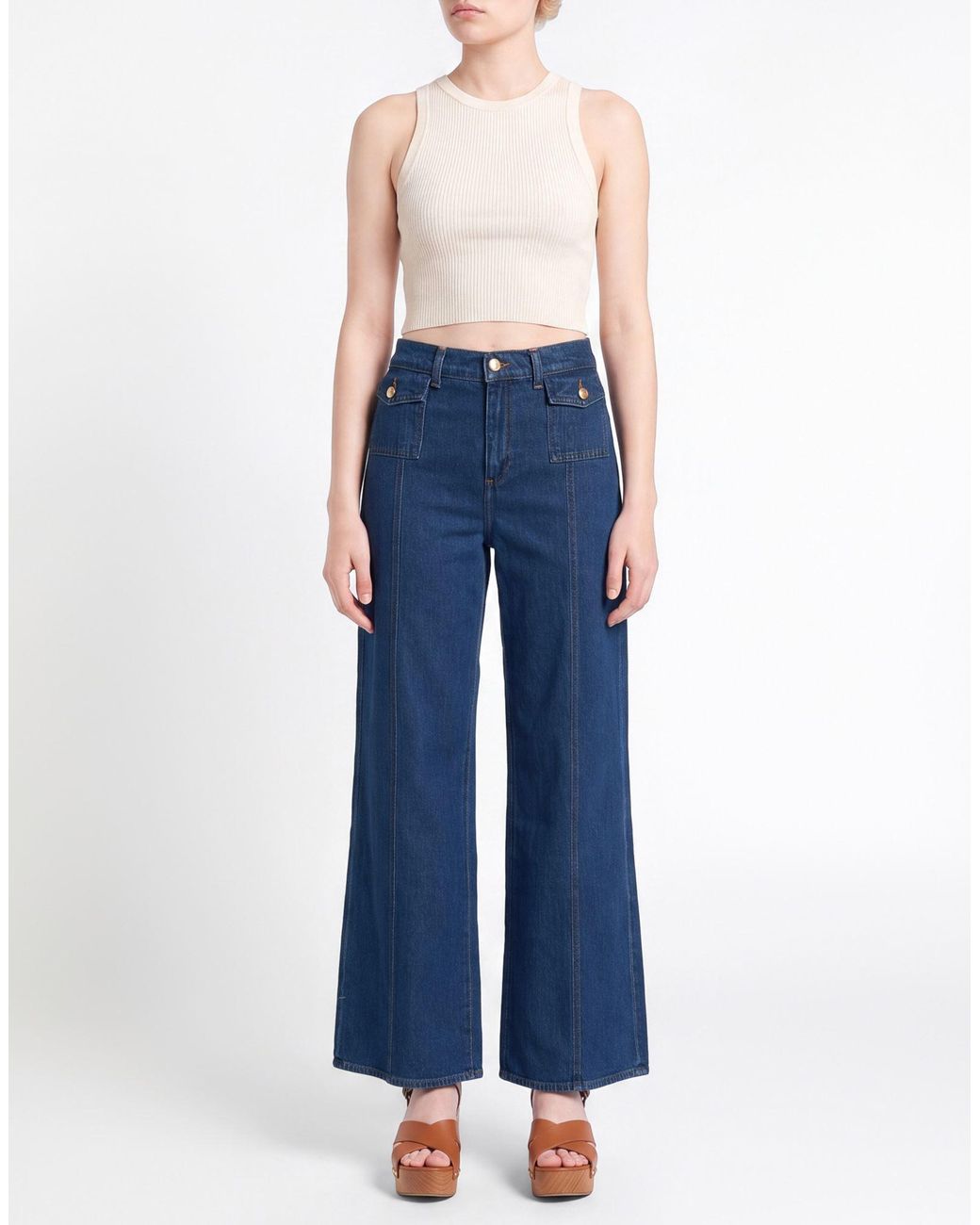 7 For All Mankind Blue Jeans Cotton, Elastane