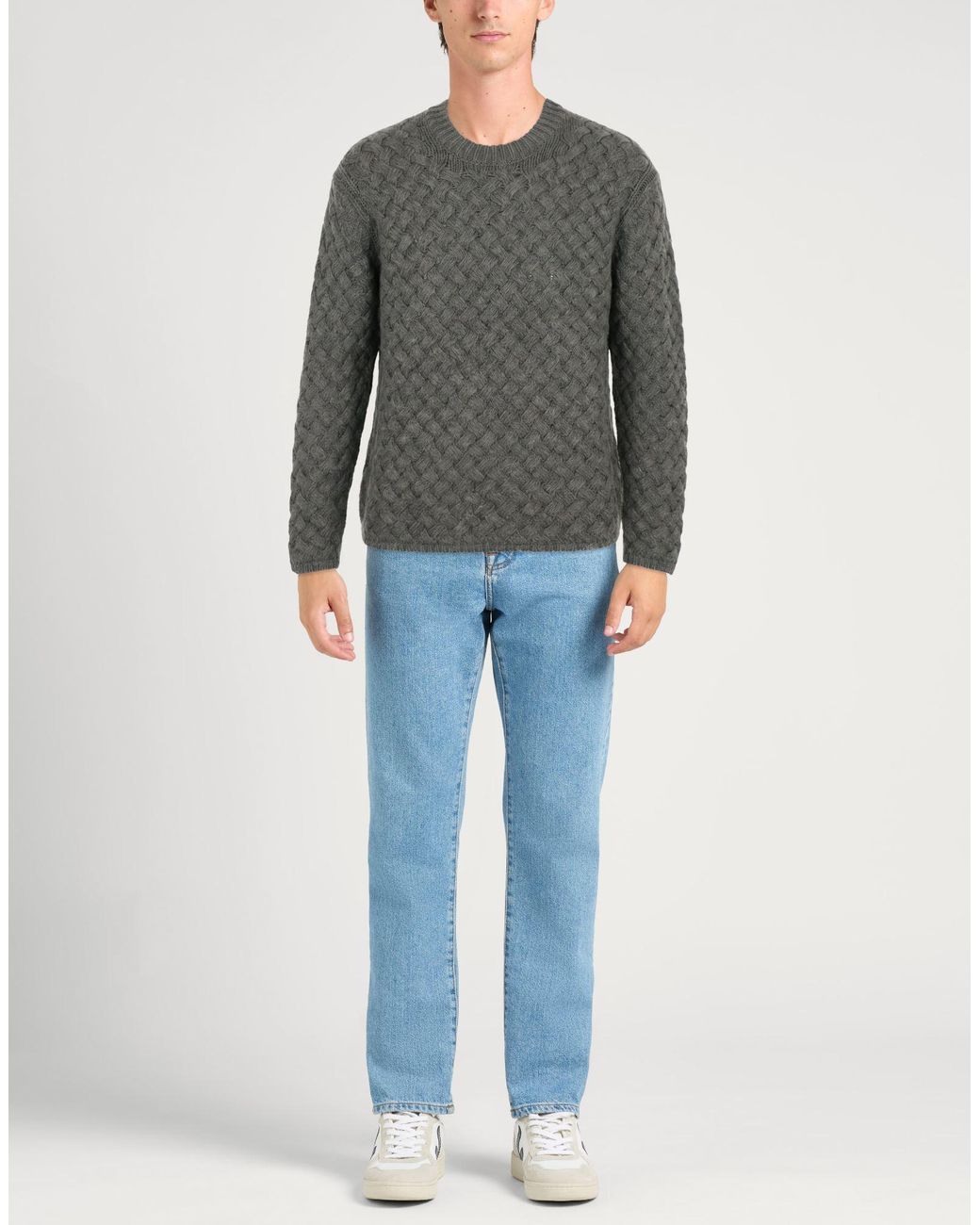 C P Company Gray Sweater Wool, Polyamide for men