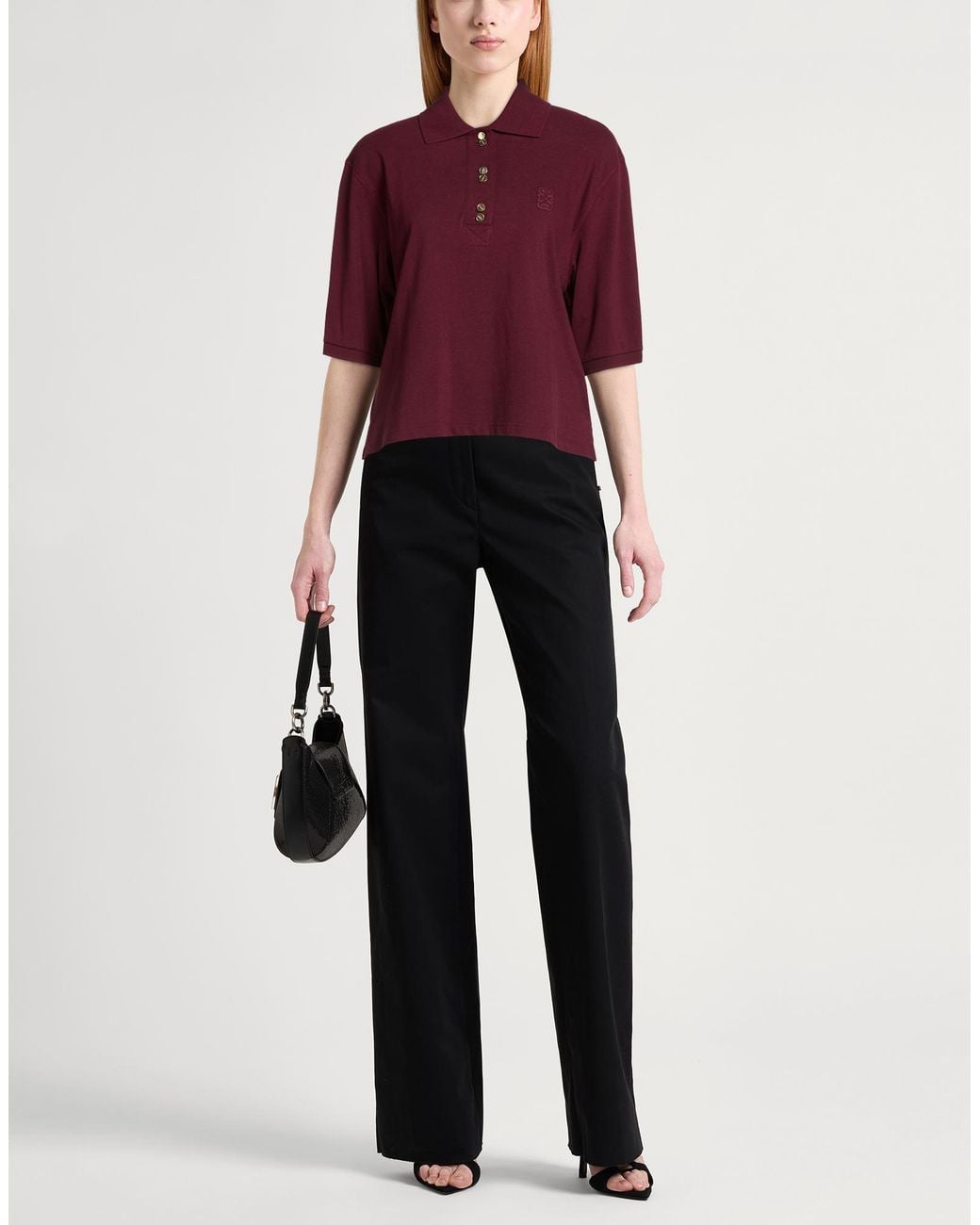 Sandro Red Burgundy Polo Shirt Cotton
