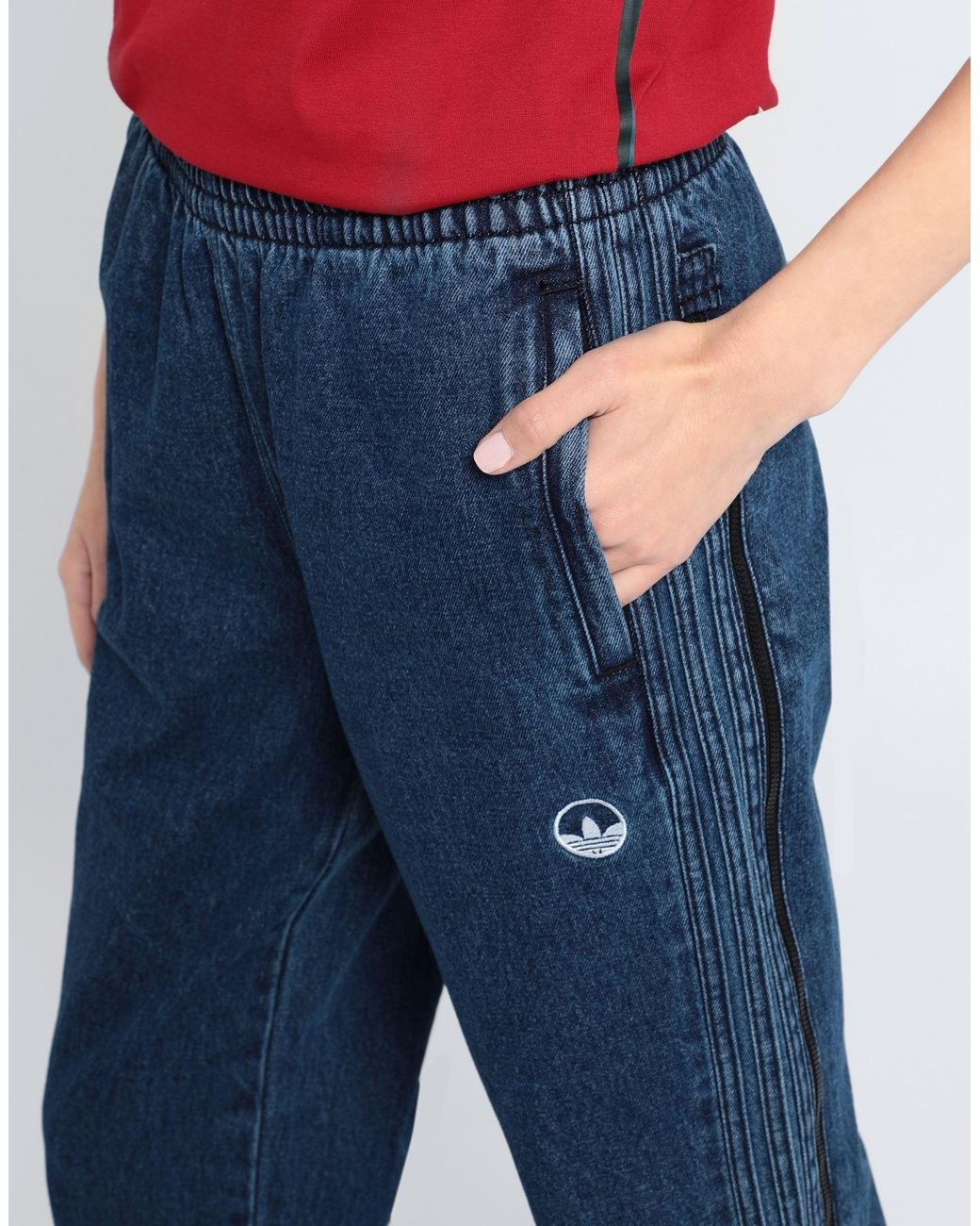 adidas Originals Denim Pants in Blue | Lyst