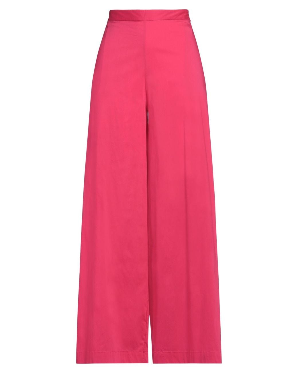 Liviana Conti Pink Wide-Leg Woven Pants with Zipper Fastening