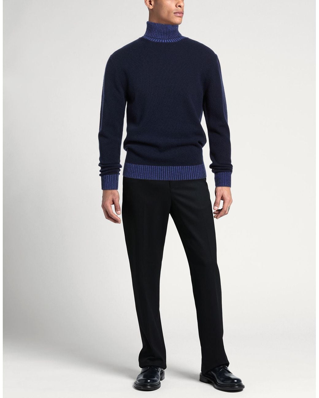 Cashmere Company Blue Turtleneck Wool for men