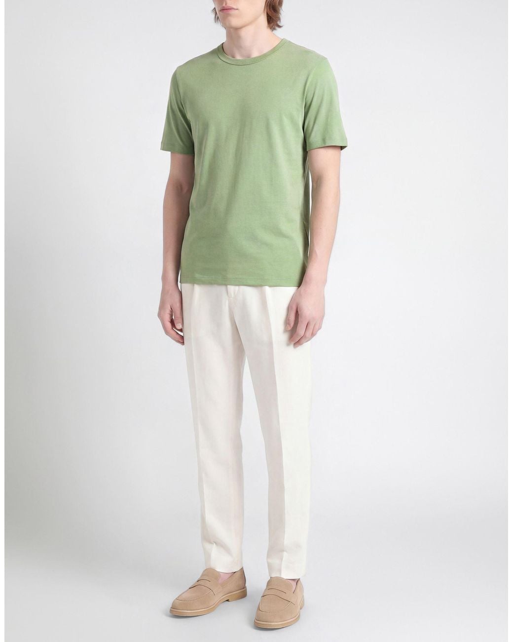 Majestic Filatures Green T-Shirt Micro Modal, Cashmere for men