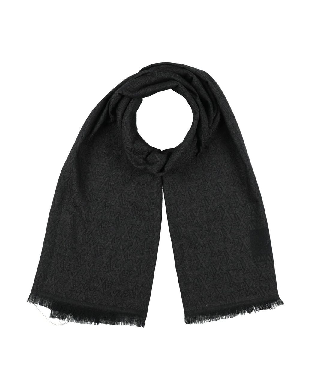 ARMANI EXCHANGE Black Scarf Polyester, Viscose for men