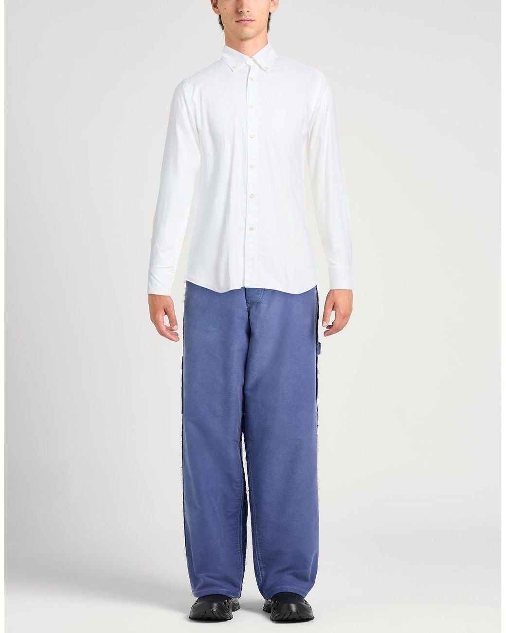 Caliban White Shirt Cotton for men