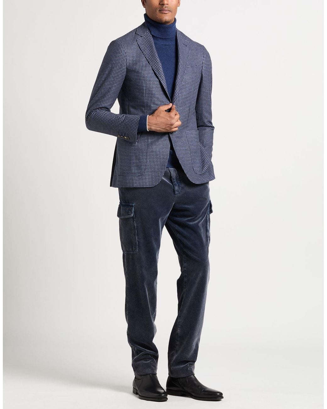 Canali Blue Blazer Wool, Cashmere for men