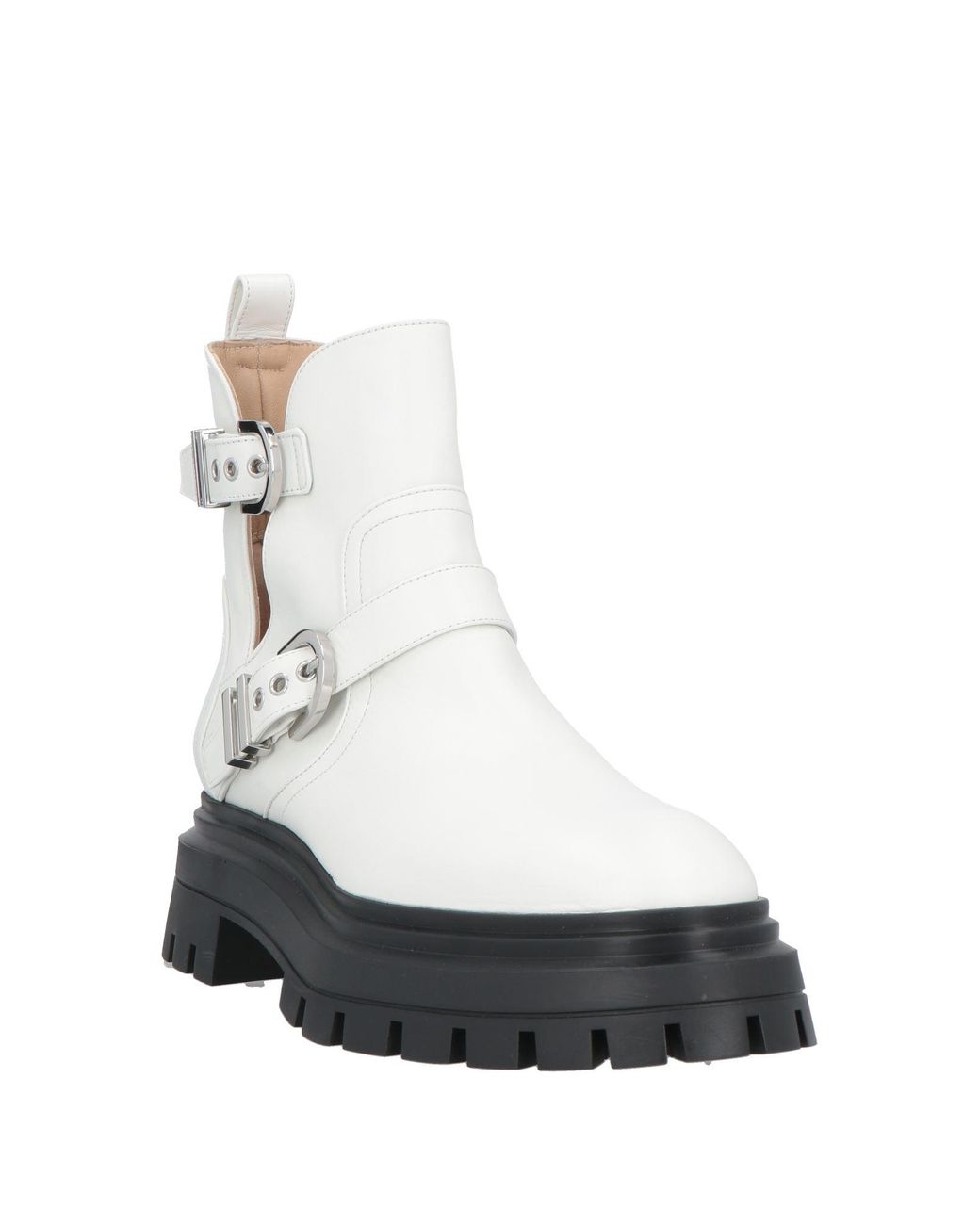 Stuart Weitzman White Ankle Boots Leather