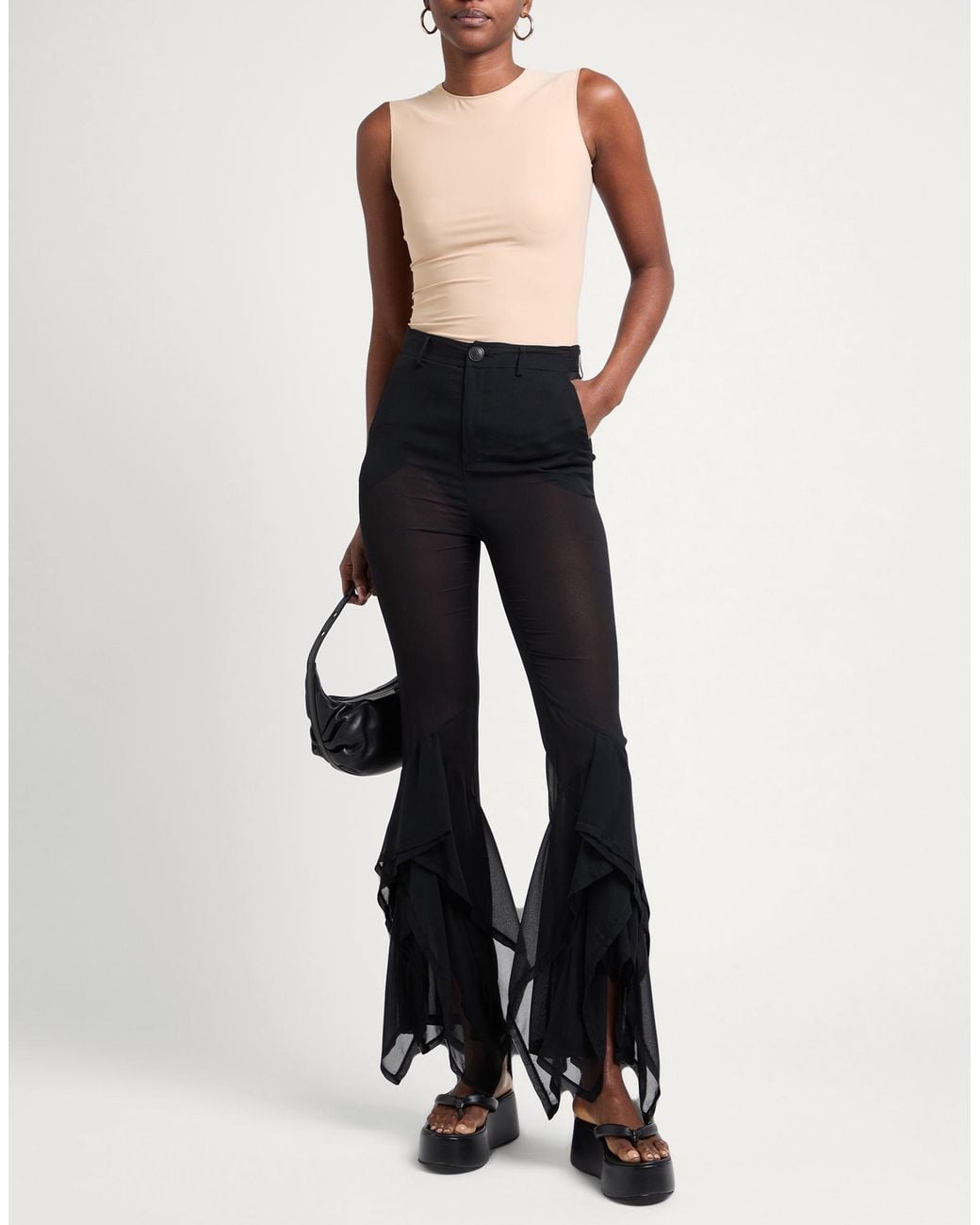 Koche Black Pants Acetate, Silk