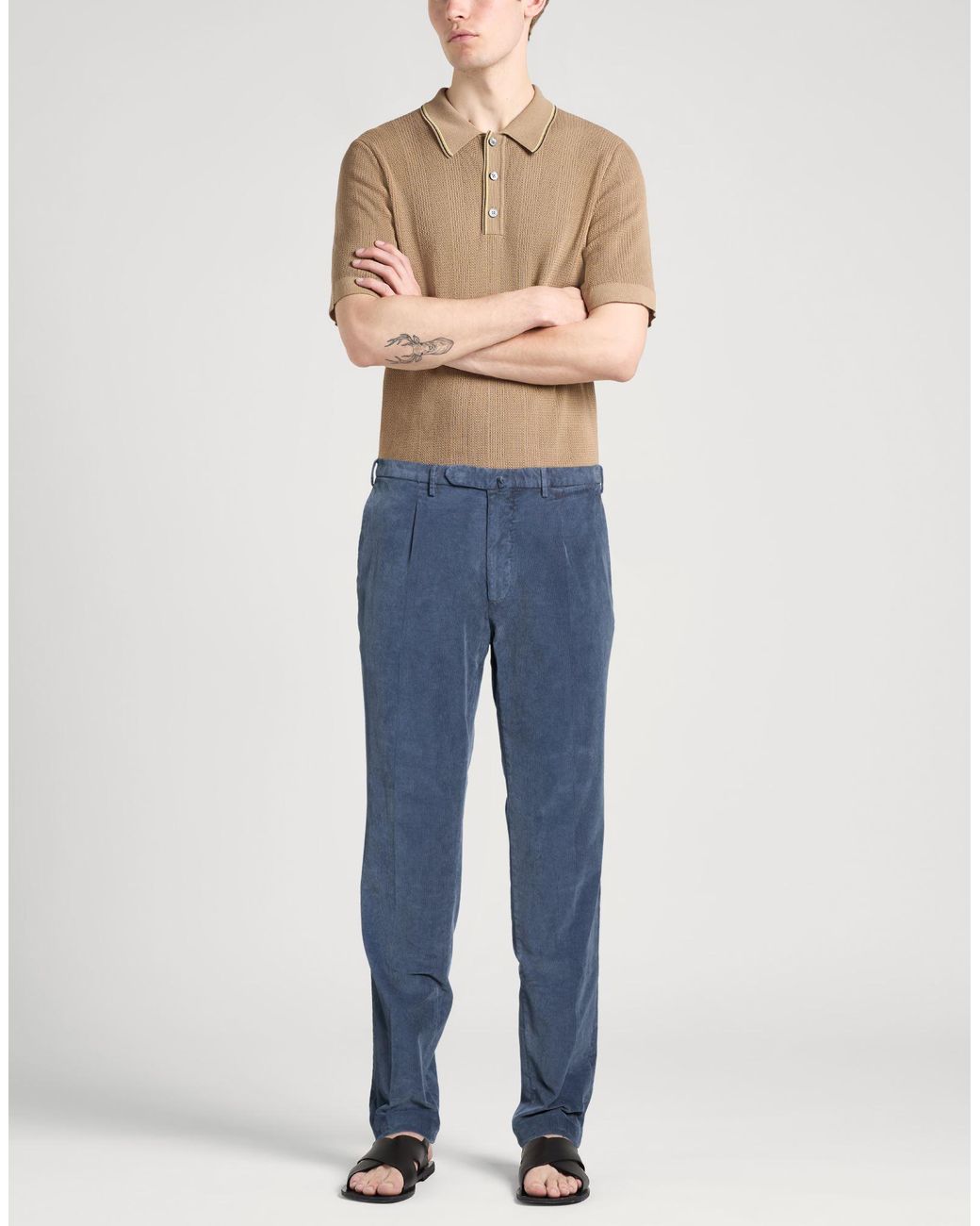 Santaniello Blue Pants for men