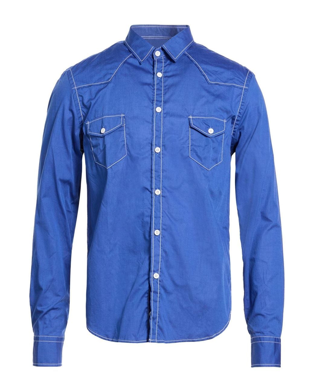 Paolo Pecora Blue Shirt Cotton for men