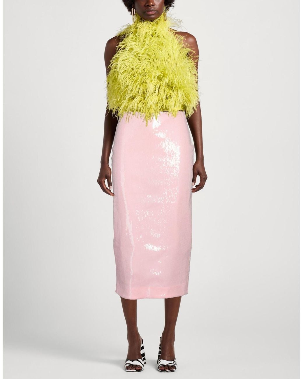 ROTATE BIRGER CHRISTENSEN Pink Midi Skirt