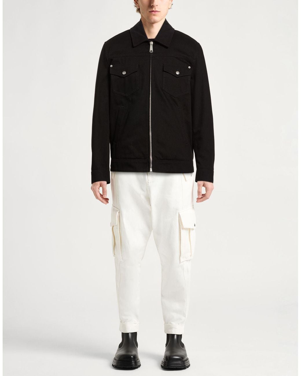 McQueen Black Denim Outerwear Cotton for men
