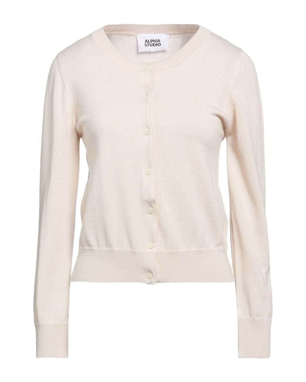 Alpha Studio Natural Cardigan Merino Wool