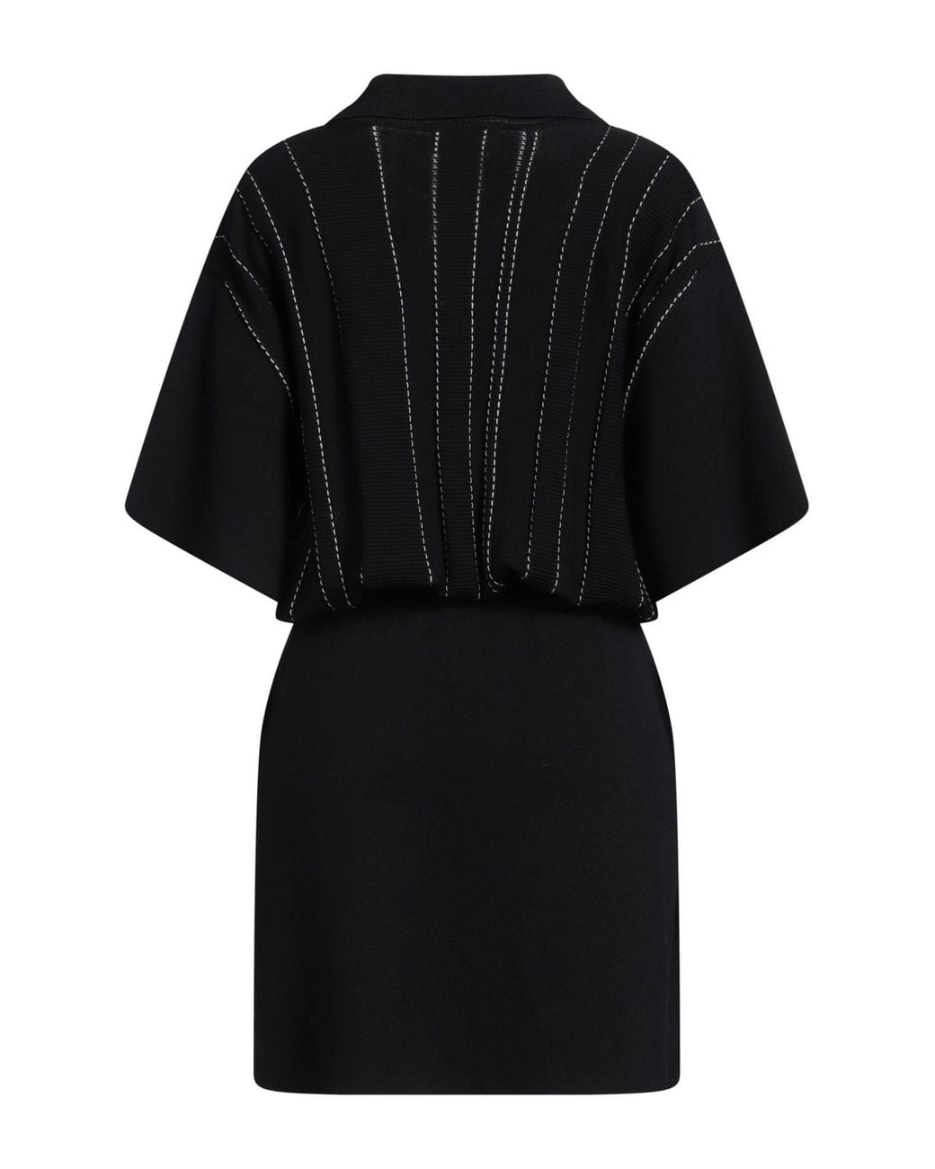 Ferragamo Black Mini Dress Virgin Wool