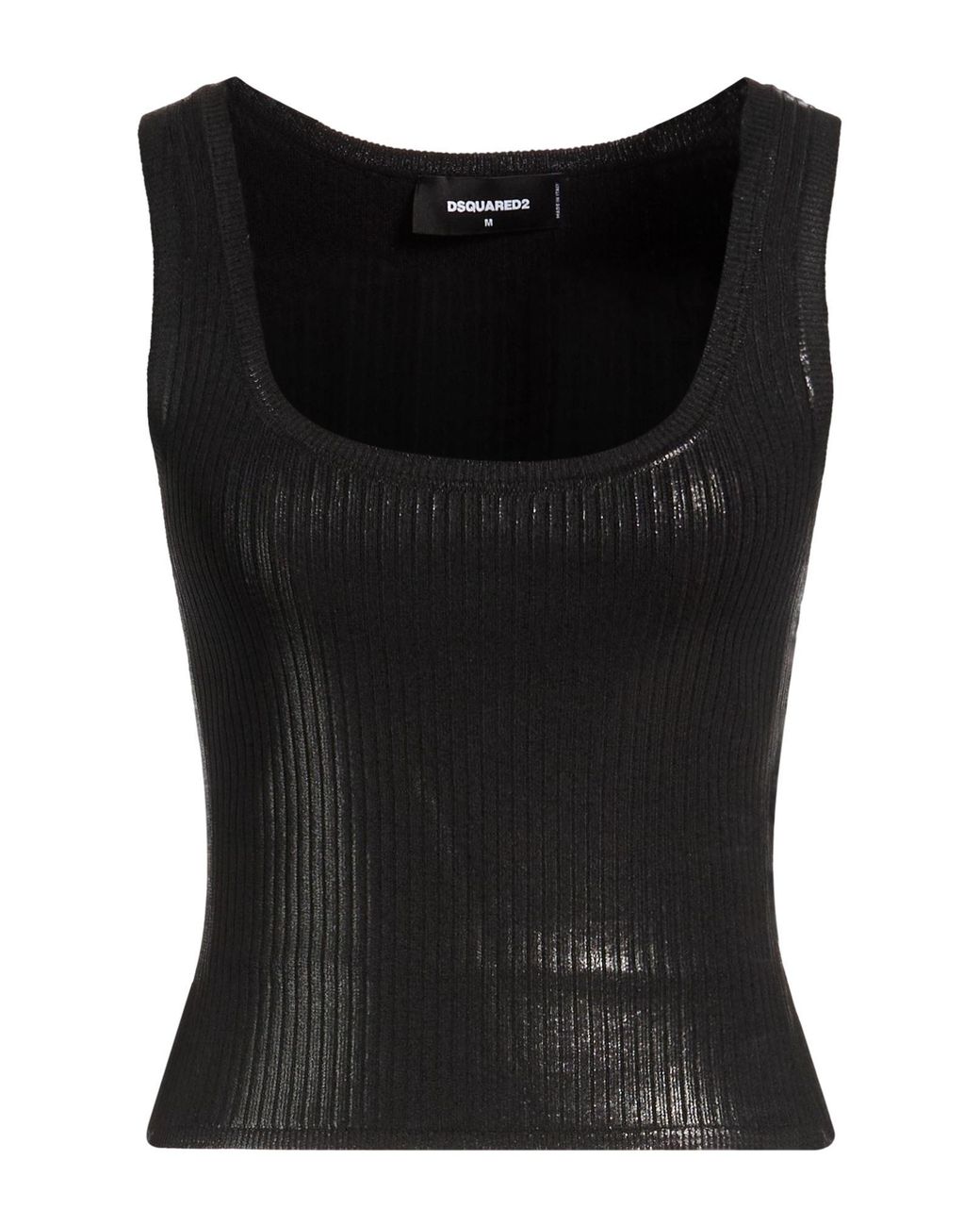 DSquared² Black Tank Top Viscose, Polyamide, Elastane