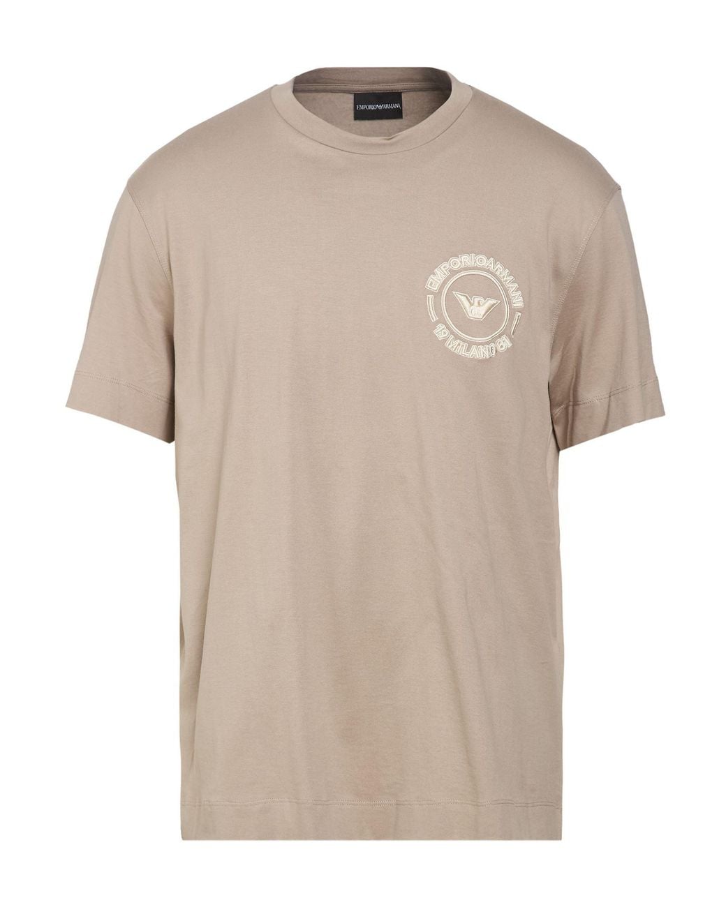 Emporio Armani Natural Taupe T-Shirt Cotton for men