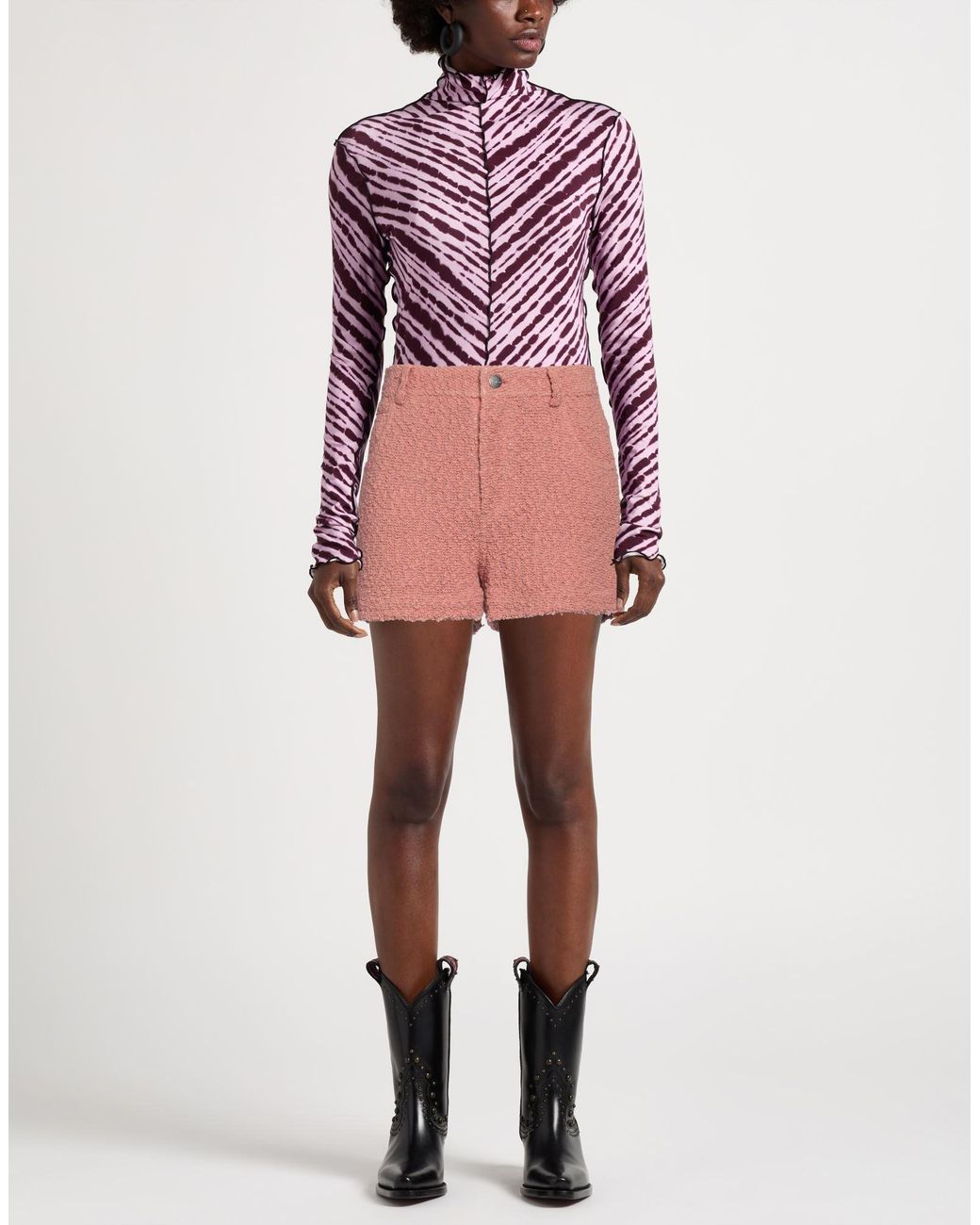 IRO Pink Antique Rose Shorts & Bermuda Shorts Cotton, Polyamide
