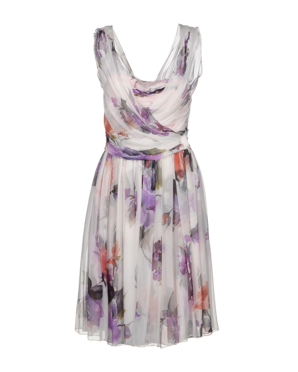 Dolce & Gabbana Purple Midi Dress Silk