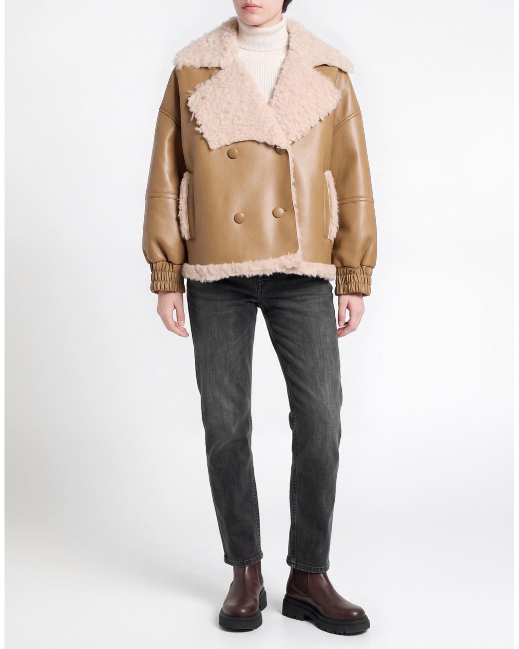 Twinset Natural Shearling & Teddy