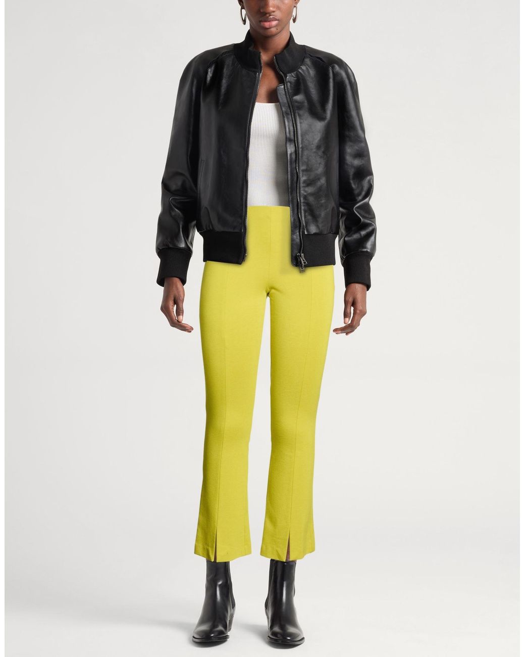 Liviana Conti Yellow Light Pants Viscose, Polyamide, Elastane