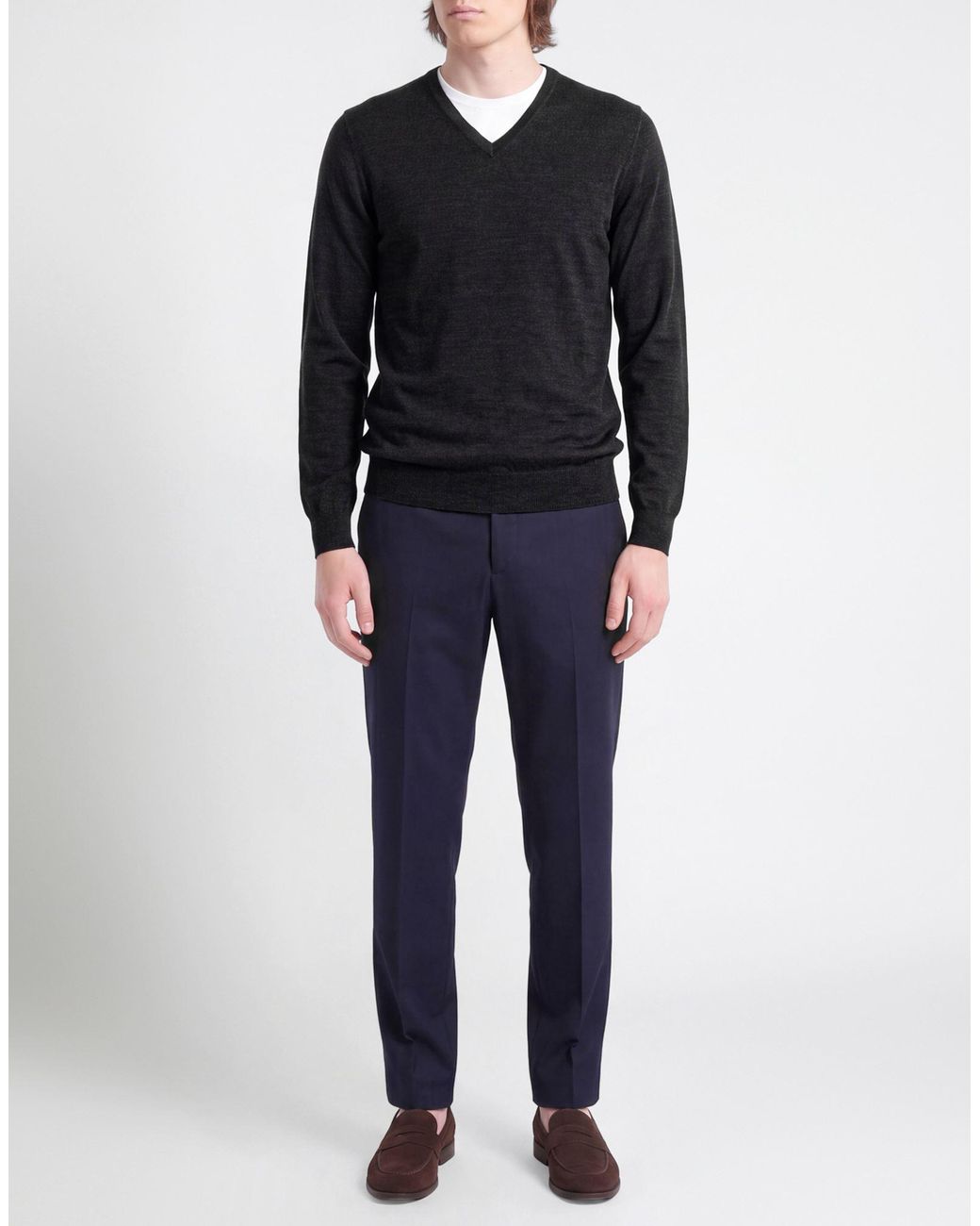 Fedeli Blue Sweater Virgin Wool for men