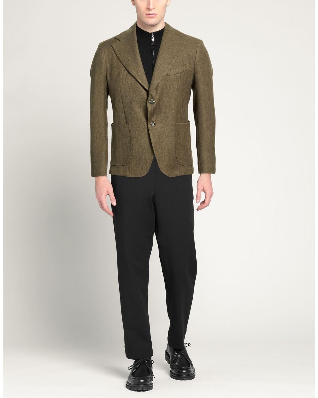 Exte Green Blazer Polyester, Viscose for men