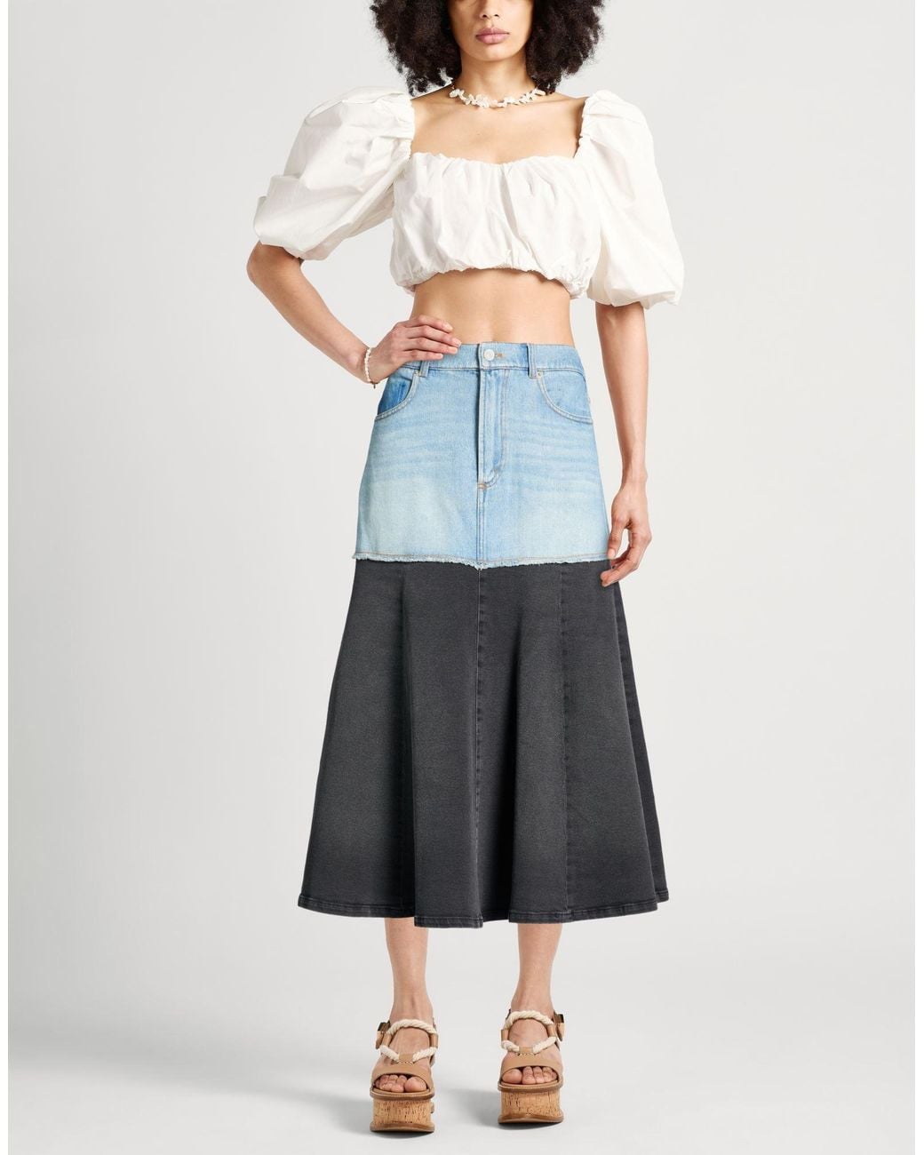Sea Blue Denim Skirts